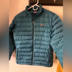 Patagonia Teal Blue kids XL, womens S jacket